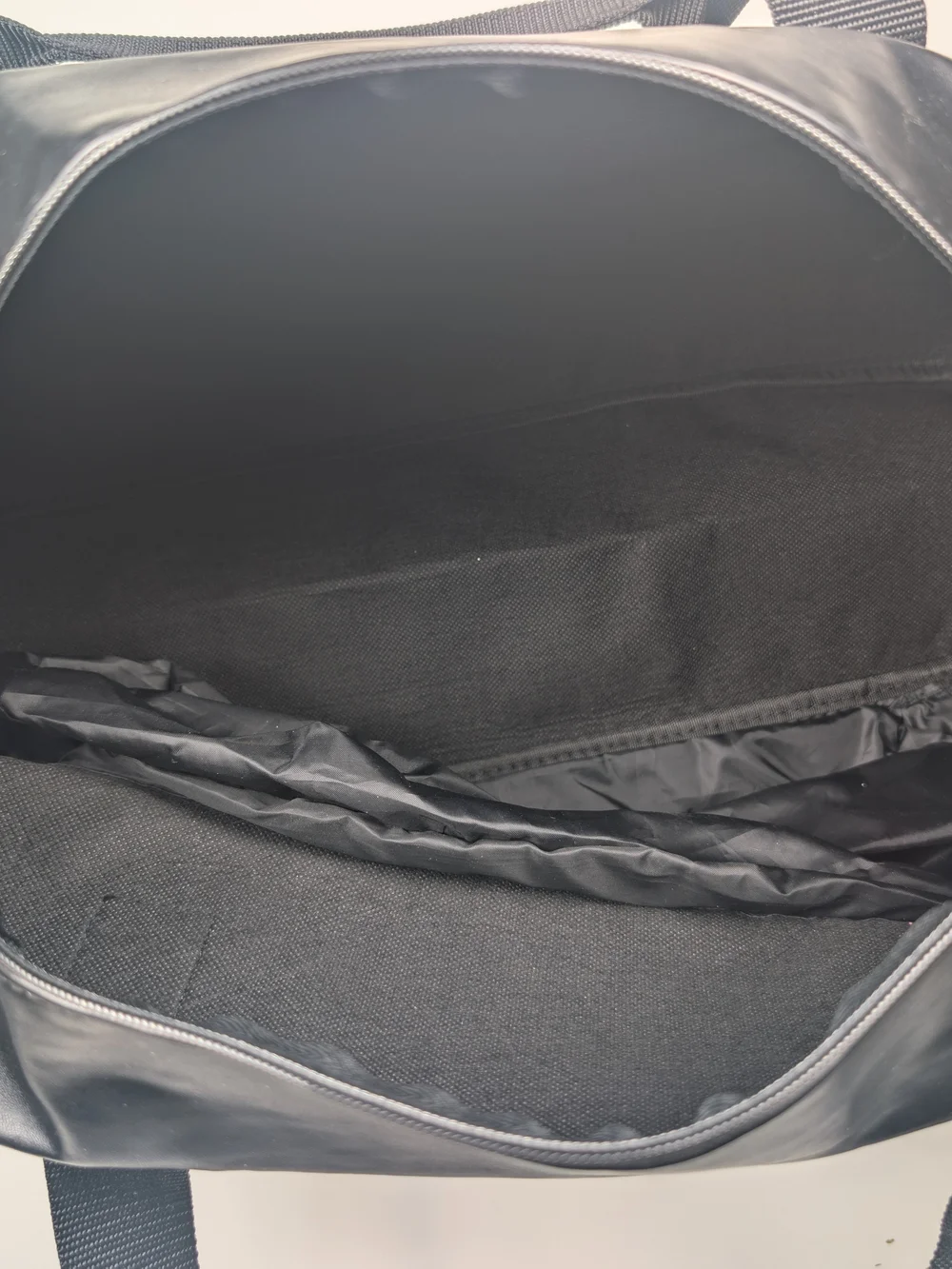 Calvin Klein Fragrances Black Faux Leather Duffle Weekender Gym Travel Bag